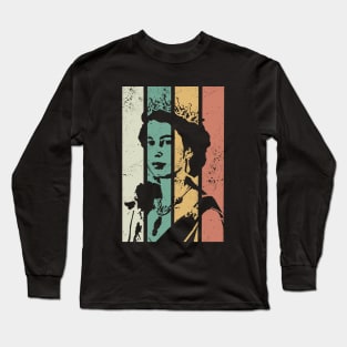 Queen Elizabeth - retro colors Long Sleeve T-Shirt